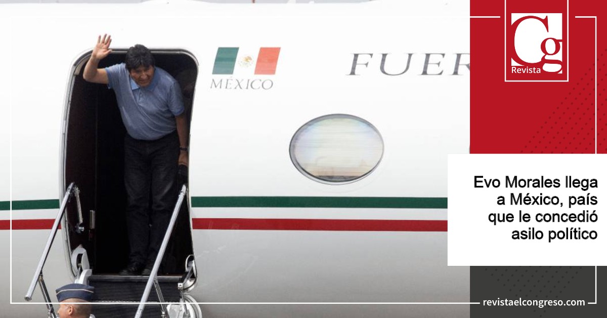 Evo Morales llega a México, país que le concedió asilo político
