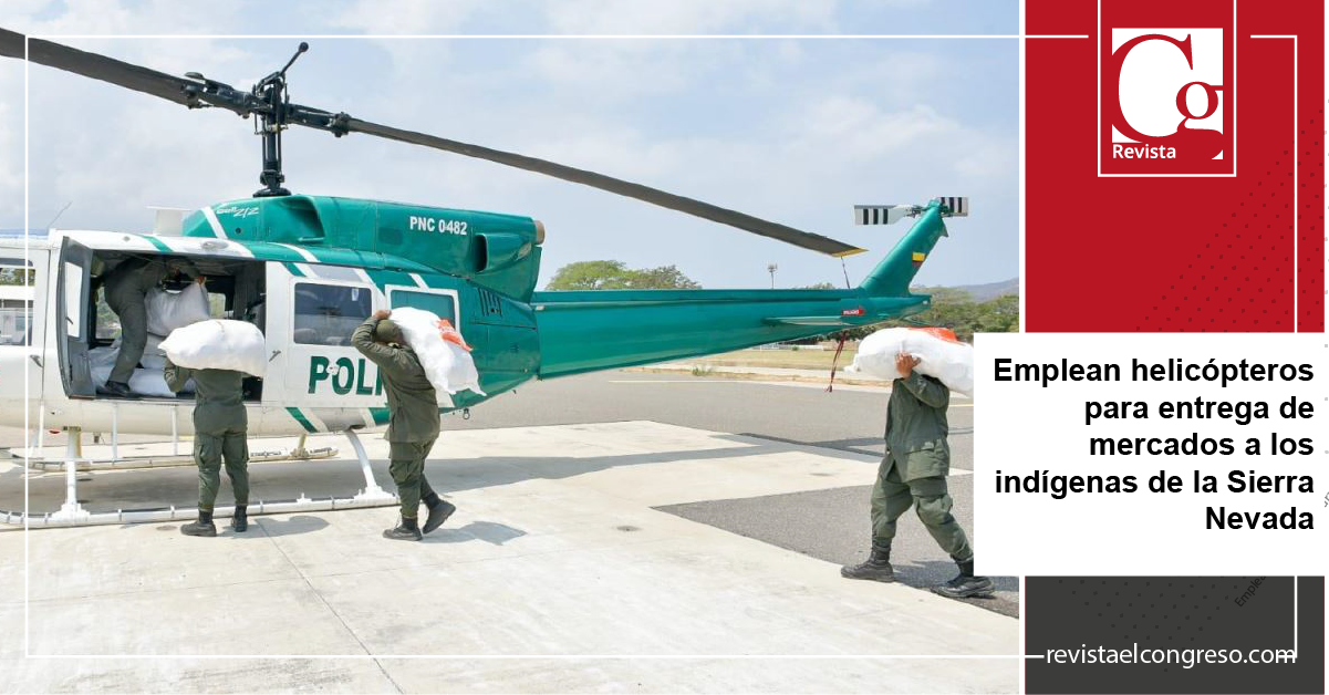 Emplean helicópteros para entrega de mercados a los indígenas de la Sierra Nevada